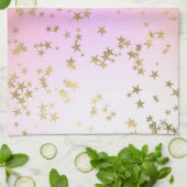 Sternmuster für lila Goldgefälle Geschirrtuch (Gefaltet)