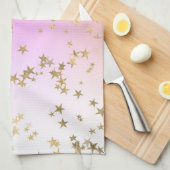 Sternmuster für lila Goldgefälle Geschirrtuch (Viertel Falte)