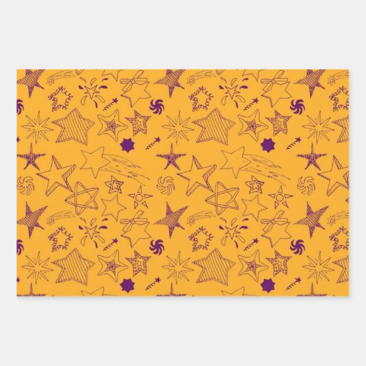 Sternmuster Geschenkpapier Set (Vorderseite)