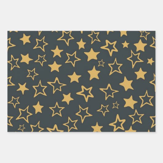 Sternmuster Geschenkpapier Set (Vorderseite)