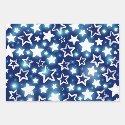 Sternmuster Geschenkpapier Set (Vorderseite)