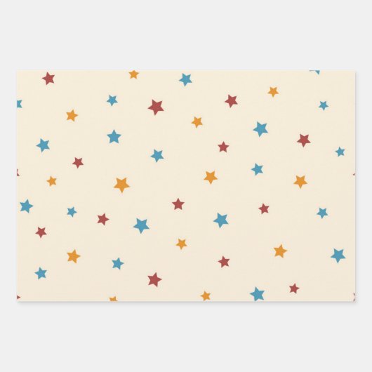 Sternmuster Geschenkpapier Set (Vorderseite)