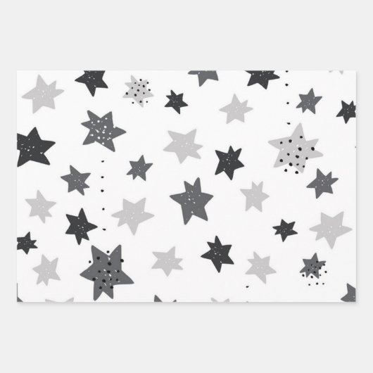 Sternmuster Geschenkpapier Set (Vorderseite)