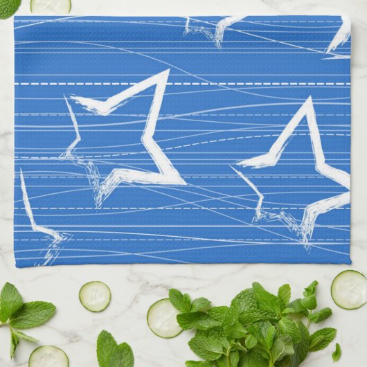 Sternmuster Geschirrtuch (Gefaltet)