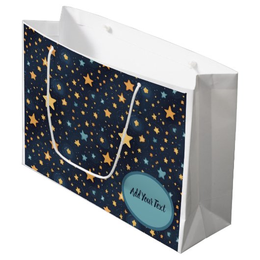 Sternmuster Große Geschenktüte (Vorderseite Schrägansicht)