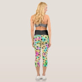 Sternmuster in 80er-Farben Capri Leggings (Rückseite)