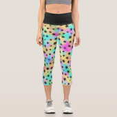 Sternmuster in 80er-Farben Capri Leggings (Vorderseite)