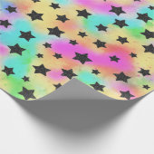 Sternmuster in 80er-Farben Geschenkpapier (Ecke)