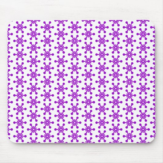 Sternmuster - Lila auf Weiß Mousepad (Vorne)