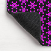 Sternmuster - Magenta auf schwarz Mousepad (Ecke)
