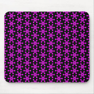 Sternmuster - Magenta auf schwarz Mousepad