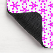 Sternmuster - Magenta auf Weiß Mousepad (Ecke)
