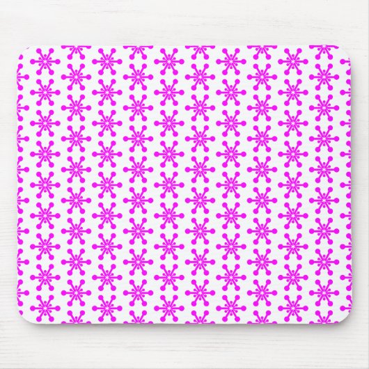 Sternmuster - Magenta auf Weiß Mousepad (Vorne)