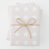 Sternmuster Minimalistisch weich beige neutral Geschenkpapier Set (Beispiel)