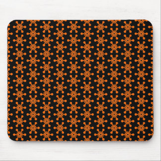 Sternmuster - Orange auf schwarz Mousepad