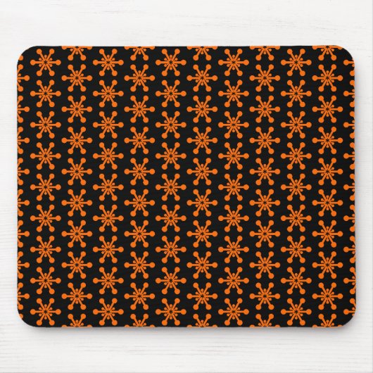 Sternmuster - Orange auf schwarz Mousepad (Vorne)