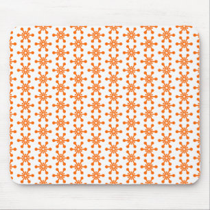 Sternmuster - Orange auf Weiß Mousepad