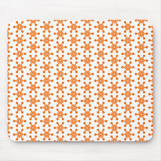 Sternmuster - Orange auf Weiß Mousepad (Vorne)