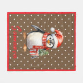 Sternmuster Pinguin braun rot Name Fleecedecke (Vorderseite (Horizontal))