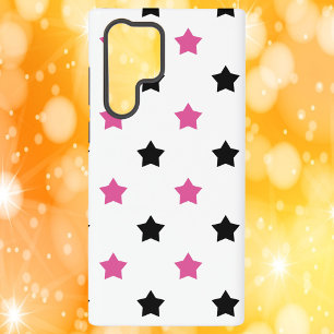 Sternmuster Pink Schwarz-weiß Samsung Galaxy Hülle