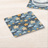 Sternmuster Rechteckiger Pappuntersetzer (angewinkelt)