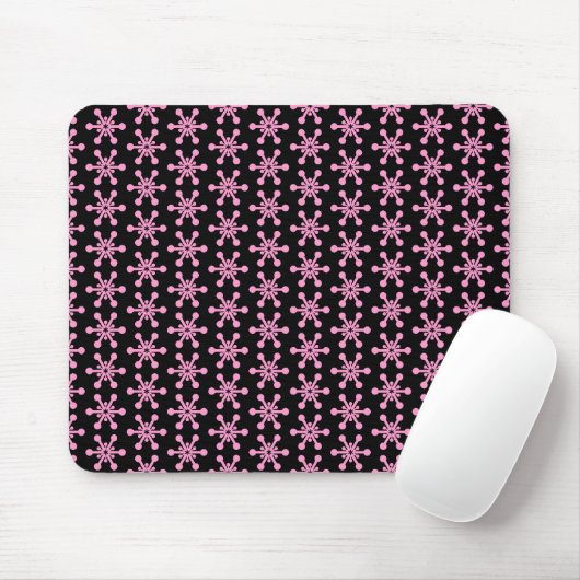 Sternmuster - Rosa auf schwarz Mousepad (Mit Mouse)