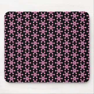 Sternmuster - Rosa auf schwarz Mousepad