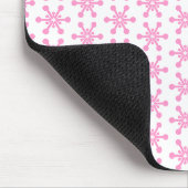 Sternmuster - Rosa auf Weiß Mousepad (Ecke)