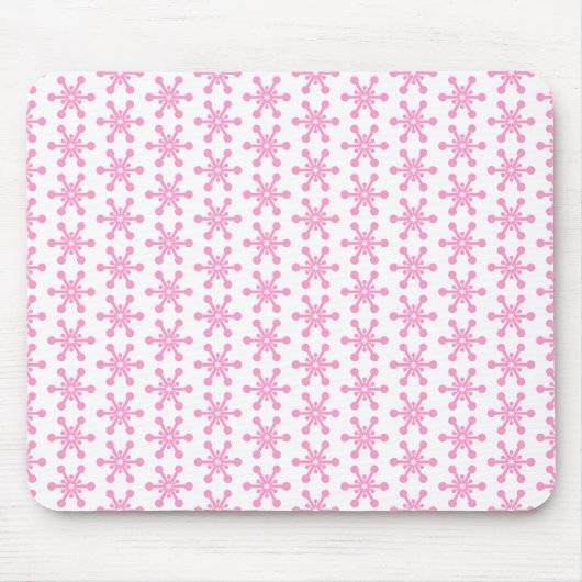 Sternmuster - Rosa auf Weiß Mousepad (Vorne)