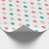 Sternmuster: Rot, Grün, Blau und Pfirsich Delight Geschenkpapier (Ecke)
