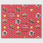 Sternmuster Schattierungen von Rotweihnachtsgebälk Geschenkpapier (Flach)