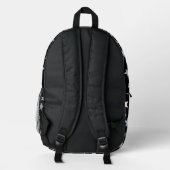 Sternmuster Schwarz Cool Trendy Mit Monogramm Bedruckter Rucksack (Rückseite)