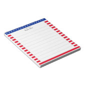 Sternmuster und rote, weiße Streifen Notizblock (angewinkelt)