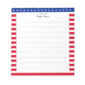 Sternmuster und rote, weiße Streifen Notizblock (Vorderseite)