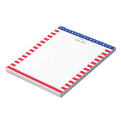 Sternmuster und roter, weißer Rahmen für den Edito Notizblock (Rotiert)