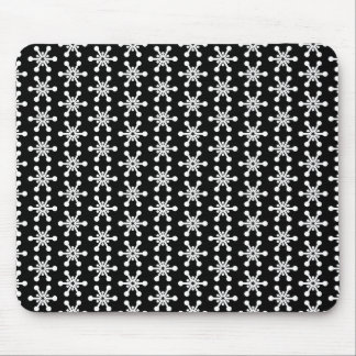 Sternmuster - Weiß auf Schwarz Mousepad