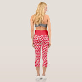 Sternmuster weiß und rot geometrisch capri leggings (Rückseite)