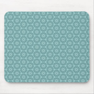 Sternrad-Muster - Farbtöne von blau-grün Mousepad