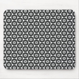 Sternrad Muster - Schwarz auf Weiß Mousepad