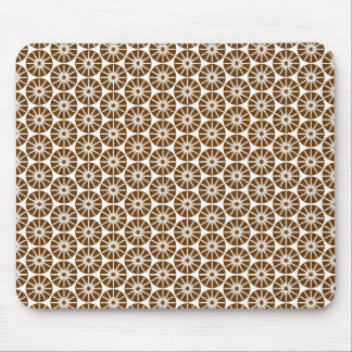 Sternradmuster - Braun auf Weiß Mousepad