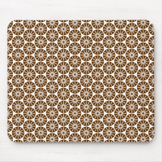 Sternradmuster - Braun auf Weiß Mousepad (Vorne)