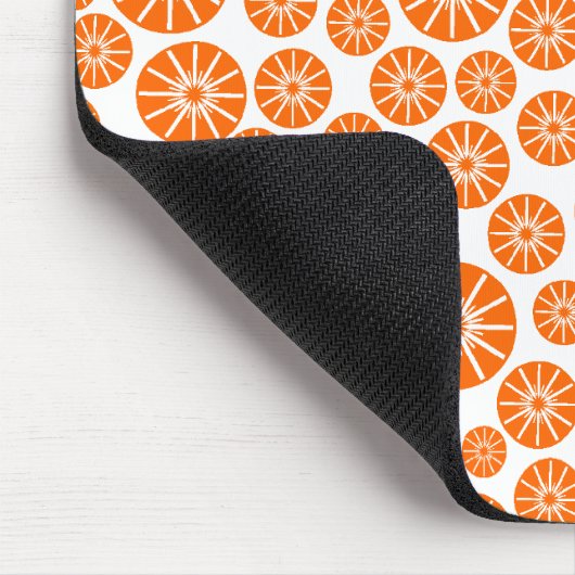 Sternradmuster - Orange auf Weiß Mousepad (Ecke)