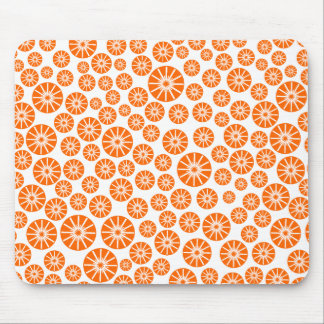 Sternradmuster - Orange auf Weiß Mousepad