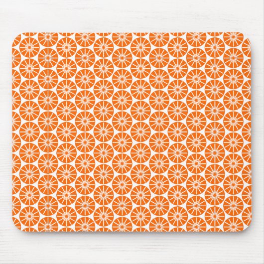 Sternradmuster - Orange auf Weiß Mousepad (Vorne)