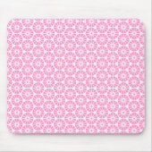 Sternradmuster - Rosa auf Weiß Mousepad (Vorne)