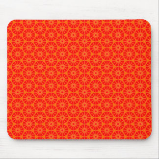 Sternradmuster - Rot auf Orange Mousepad