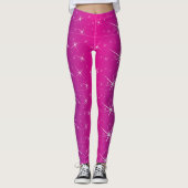 Sternrosa Muster Leggings (Vorderseite)