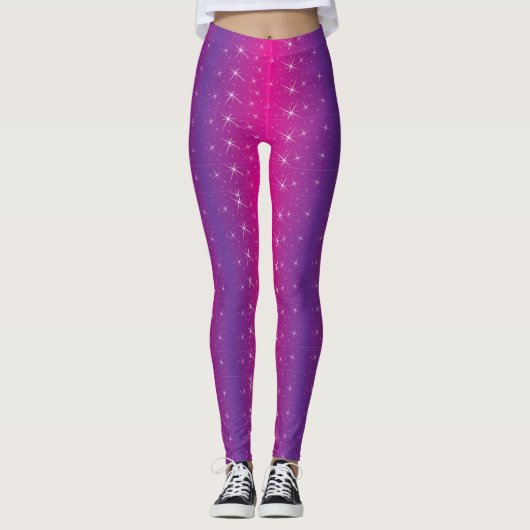 Sternrosa Muster Leggings (Vorderseite)