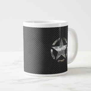 Sternschablone Vintage-Tag im Carbonfaser-Stil Jumbo-Tasse