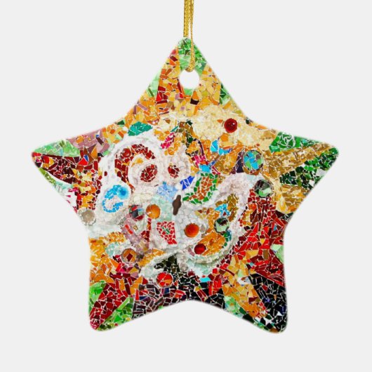 Sternschmuck Gaudi Keramik Ornament (Hinten)